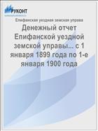 Денежный отчет Епифанской уездной земской управы... с 1 января 1899 года по 1-е января 1900 года