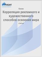 Корреляция рекламного и художественного способов освоения мира