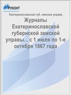Журналы Екатеринославской губернской земской управы... с 1 июля по 1-е октября 1867 года