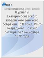 Журналы Екатеринославского губернского земского собрания... : С прил. VII-го очередного... с 28-го октября по 12-е ноября 1872 года