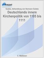 Deutschlands innere Kirchenpolitik von 1105 bis 1111