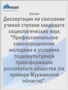 Диссертация на соискание ученой степени кандидата социологических наук 