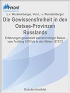 Die Gewissensfreiheit in den Ostsee-Provinzen Russlands
