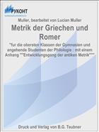 Metrik der Griechen und Romer