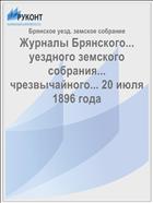 Журналы Брянского... уездного земского собрания... чрезвычайного... 20 июля 1896 года