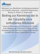 Beitrag zur Kenntniss der in der Corydalis cava enthaltenen Alkaloide