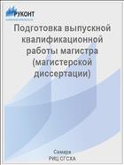 Подготовка выпускной квалификационной работы магистра (магистерской диссертации) 