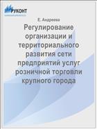 Регулирование организации и территориального развития сети предприятий услуг розничной торговли крупного города