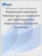 Корреляция вариаций температуры и солености как характеристика водных масс Северной Атлантики