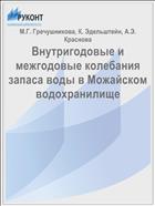 Внутригодовые и межгодовые колебания запаса воды в Можайском водохранилище