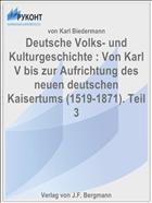 Deutsche Volks- und Kulturgeschichte : Von Karl V bis zur Aufrichtung des neuen deutschen Kaisertums (1519-1871). Teil 3