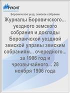 Журналы Боровичского... уездного земского собрания и доклады Боровичской уездной земской управы земским собраниям... очередного... за 1906 год и чрезвычайного... 28 ноября 1906 года