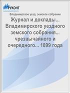 Журнал и доклады... Владимирского уездного земского собрания... чрезвычайного и очередного... 1899 года