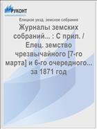 Журналы земских собраний... : С прил. / Елец. земство чрезвычайного [7-го марта] и 6-го очередного... за 1871 год