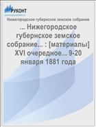 ... Нижегородское губернское земское собрание... : [материалы] XVI очередное... 9-20 января 1881 года