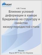 Влияние условий деформации в камере Бриджмена на структуру и свойства низкоуглеродистой стали