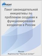 Пакет законодательной инициативы по проблемам создания и функционирования холдингов в России