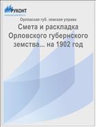 Смета и раскладка Орловского губернского земства... на 1902 год