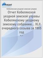 Отчет Кобелякской уездной земской управы Кобелякскому уездному земскому собранию... XLII очередного созыва за 1905 год