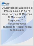 Общественное движение в России в начале XX-го века / Под ред. Л. Мартова, П. Маслова и А. Потресова. Т. 1- Международное положение России перед революцией