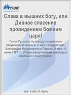 Слава в вышних богу, или Дивное спасение провидением божиим царя!