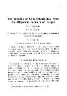 The remains of Chalicotherioidea from the Oligocene deposits of Turgai - Остатки Chalicotherioidea из олигоценовых отложений Тургайской области
