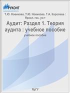 Аудит: Раздел 1. Теория аудита : учебное пособие
