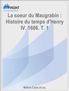 La soeur du Maugrabin : Histoire du temps d'Henry IV. 1606. T. 1