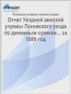 Отчет Уездной земской управы Псковского уезда по денежным суммам... за 1889 год