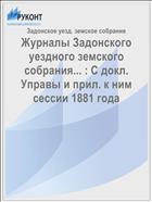 Журналы Задонского уездного земского собрания... : С докл. Управы и прил. к ним сессии 1881 года